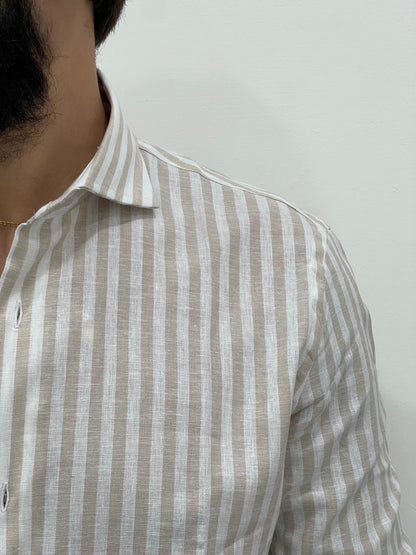 Chemise 100% Lin - Rayures moyennes TULUM