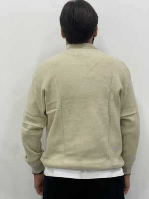 Maglione COLD in lana e mezza zip