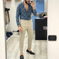 Pantalone sartoriale fascia 5 con risvolto - BEIGE