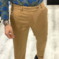 Pantalone sartoriale fascia 5 con risvolto - CAMEL