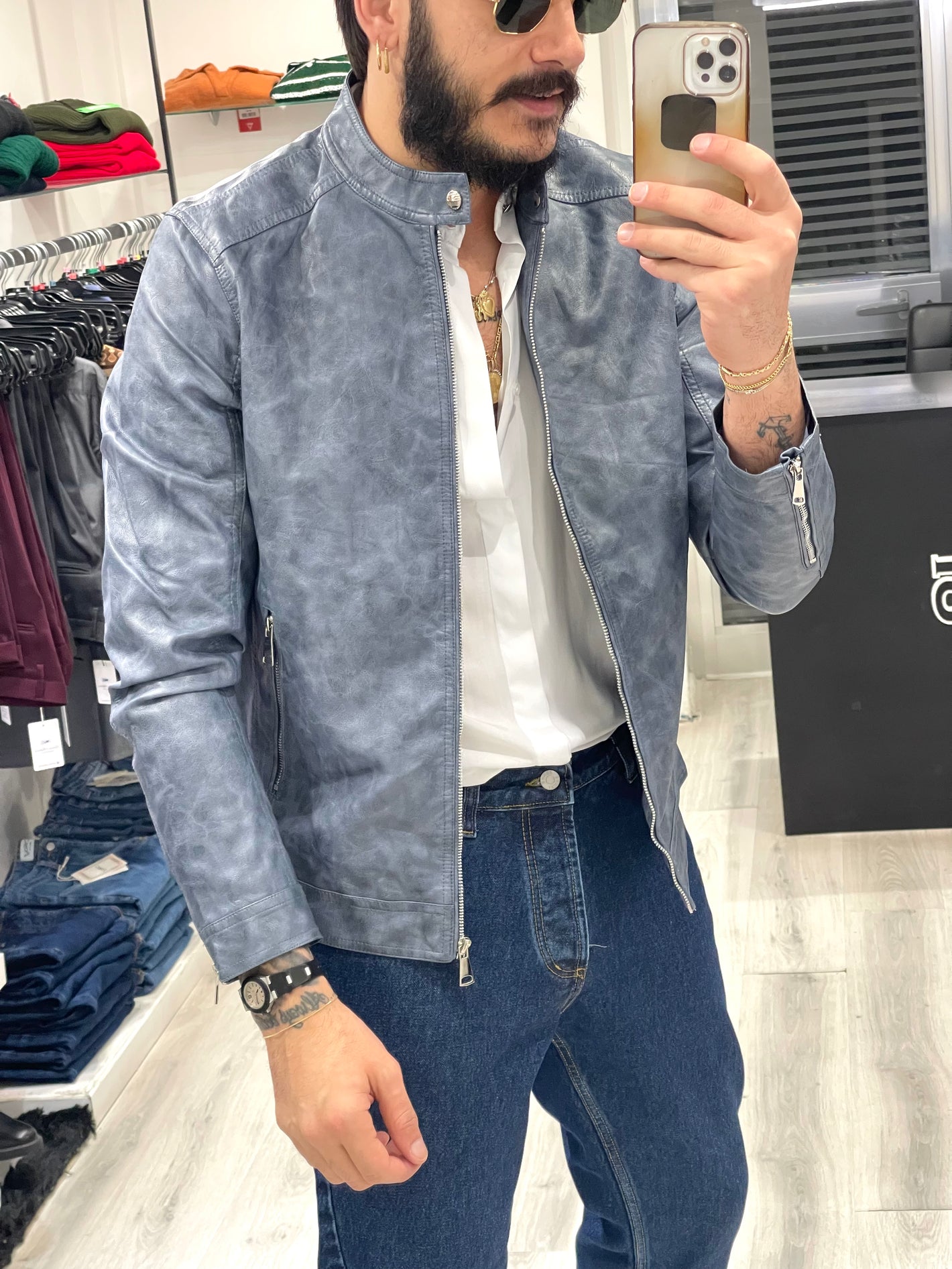 Biker ecopelle - Blujeans