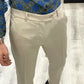 Pantalone sartoriale fascia 5 con risvolto - BEIGE