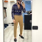 Pantalone sartoriale fascia 5 con risvolto - CAMEL