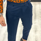 Pantalone sartoriale fascia 5 con risvolto - BLU