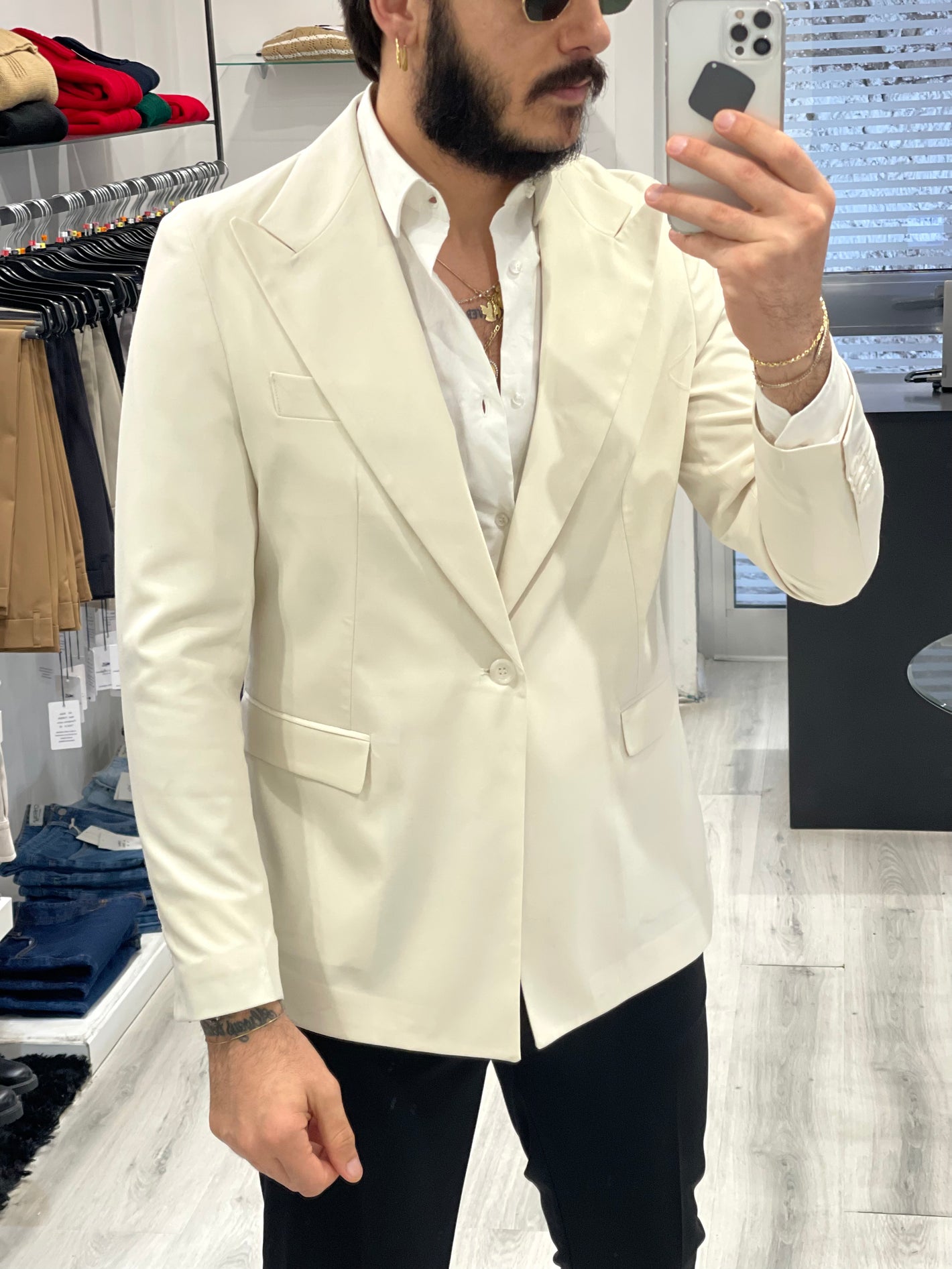Giacca Sartoriale monopetto 1 bottone - PANNA