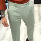 Pantalone sartoriale fascia 5 con risvolto -SALVIA