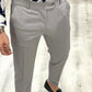 Pantalone sartoriale fascia 5 con risvolto - GRIGIO PERLA