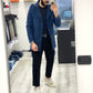 Trench bavero a lancia in cotone gabardine italiano - Blu notte