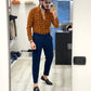 Pantalone sartoriale fascia 5 con risvolto - BLU