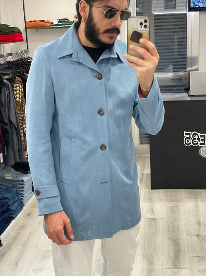 Trench Sartoriale tessuto jeansato chiaro