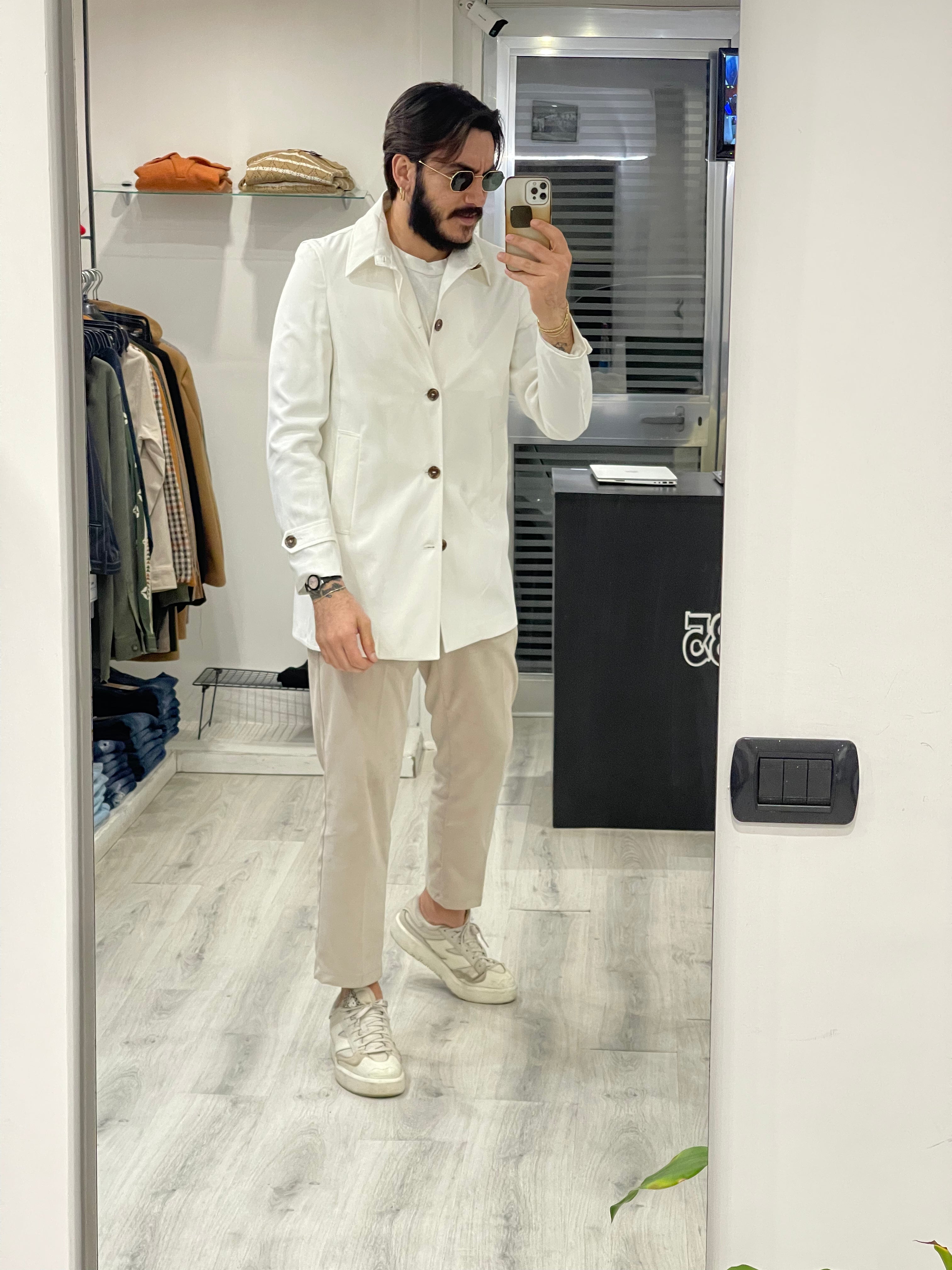 Trench AMALFI in cotone - Bianco