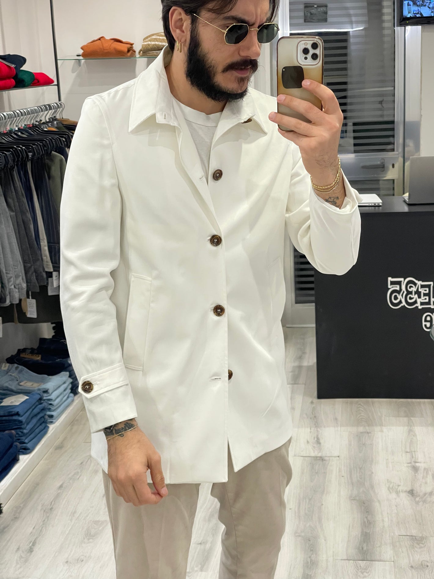 Trench AMALFI in cotone - Bianco
