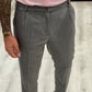 Pantalone di Sartoria Napoletana CON CINTURINO- Grigio