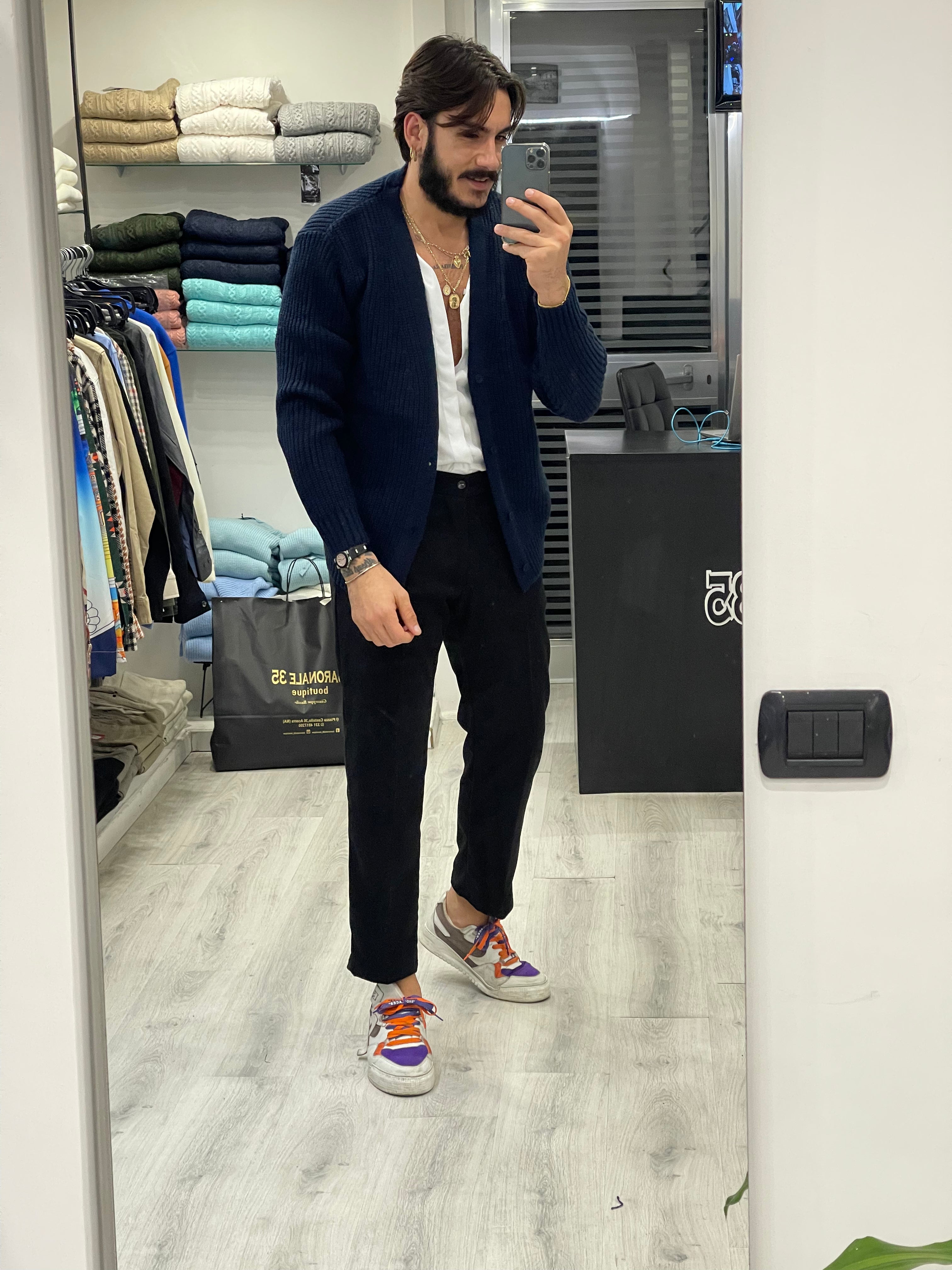 Cardigan con bottoni BLU NOTTE