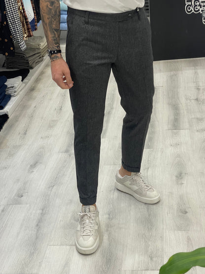 Pantalone sartoriale quadrettato Antracite