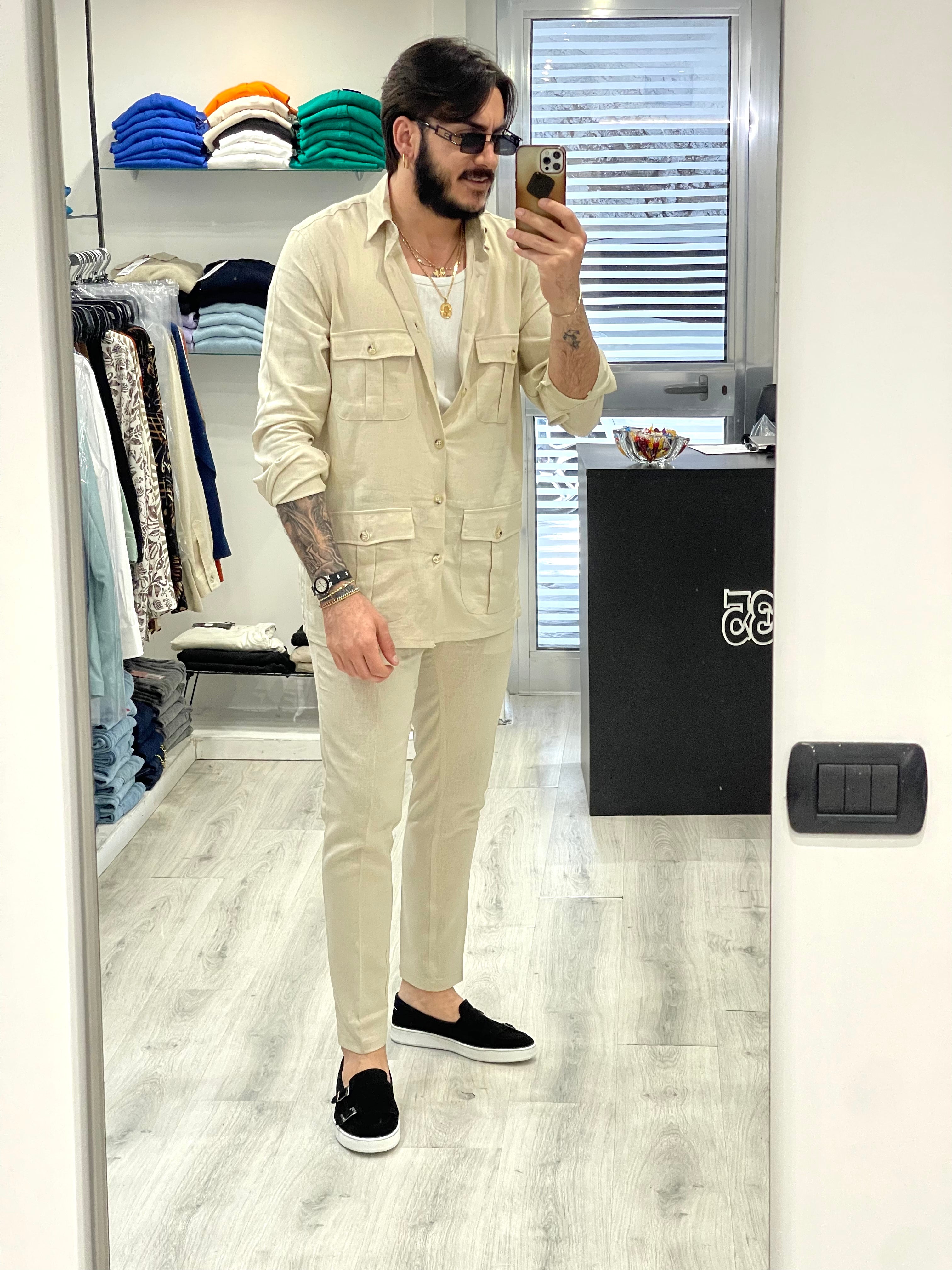 Coordinato in lino SARTORIALE- Beige