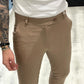 Pantalon taille 5 cm en 100 % Lin de Costume - Fango