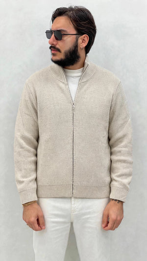Maglione Cardigan Aperto con Cerniera - Full zip