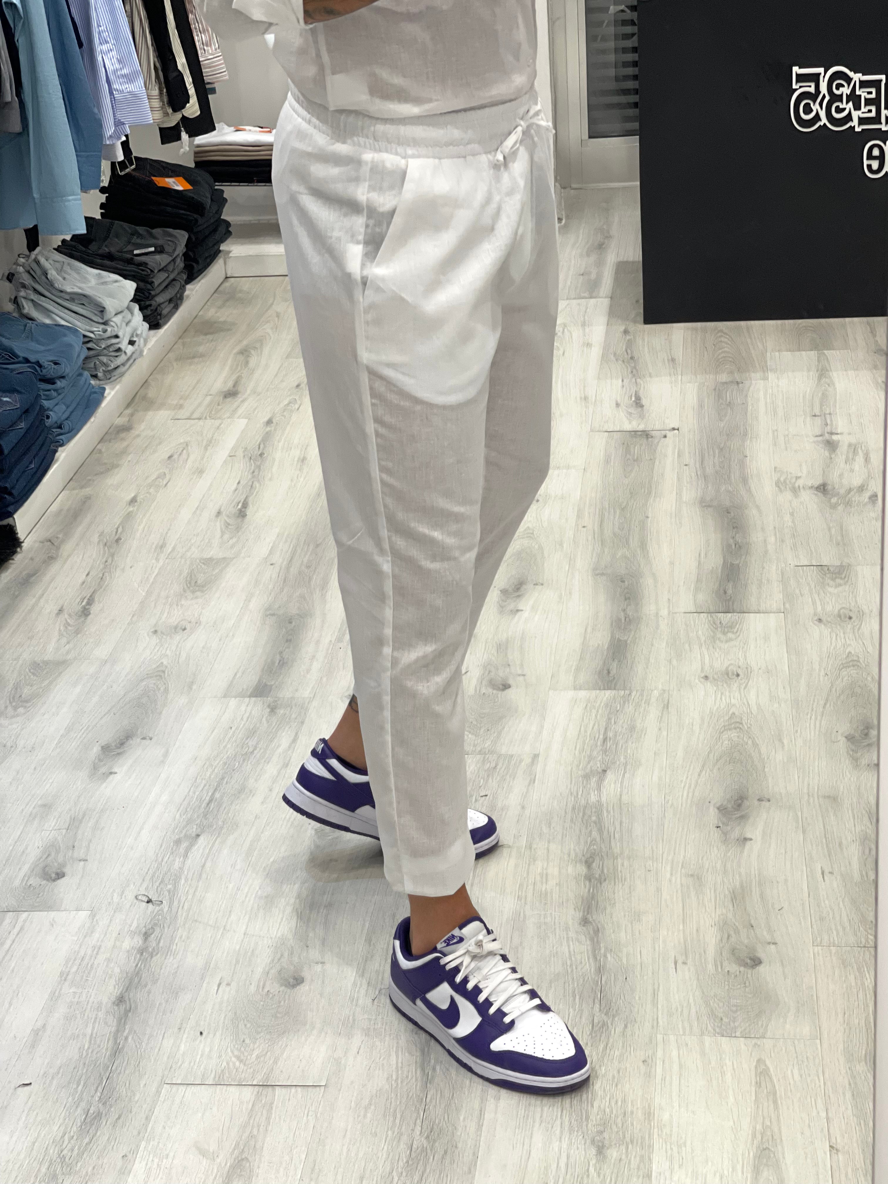 Pantalaccio Sartoriale in 100% Lino - Bianco