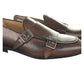 Mocassino con doppia fibbia - PELLE MARRONE