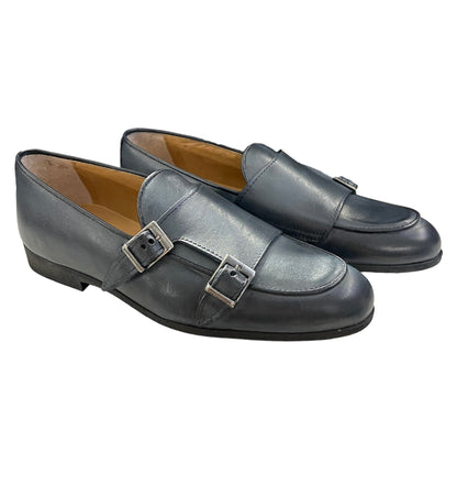 Mocassino doppia fibbia - PELLE BLU