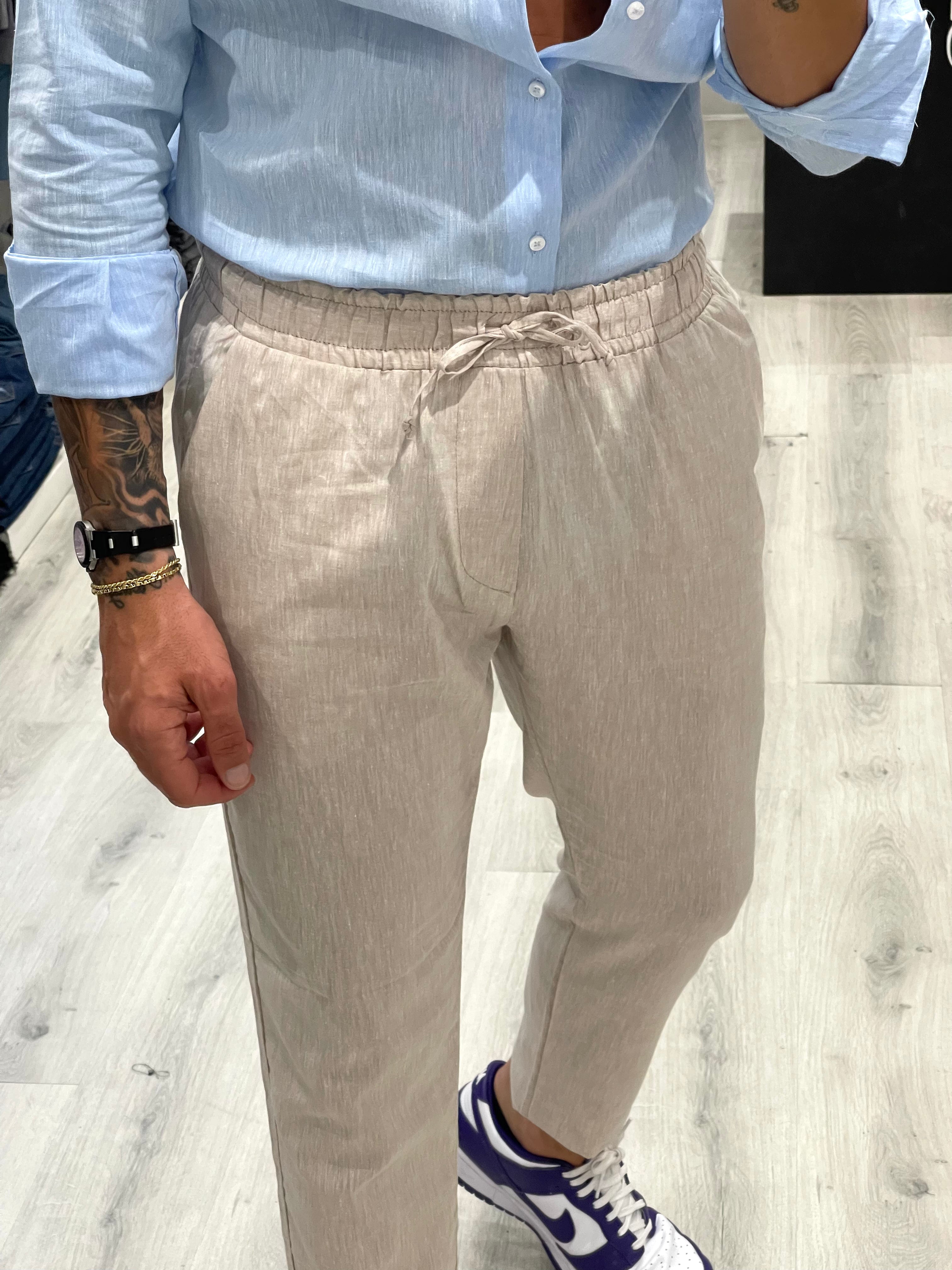 Pantalaccio SARTORIALE in 100% Lino beige