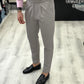 Pantalon de tailleur taille haute BIFORCATO - GRIS PERLE
