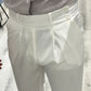 Pantalone sartoriale vita alta BIFORCATO- Bianco