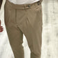 Pantalone sartoriale con doppia fibbia e bottone a tono Beige